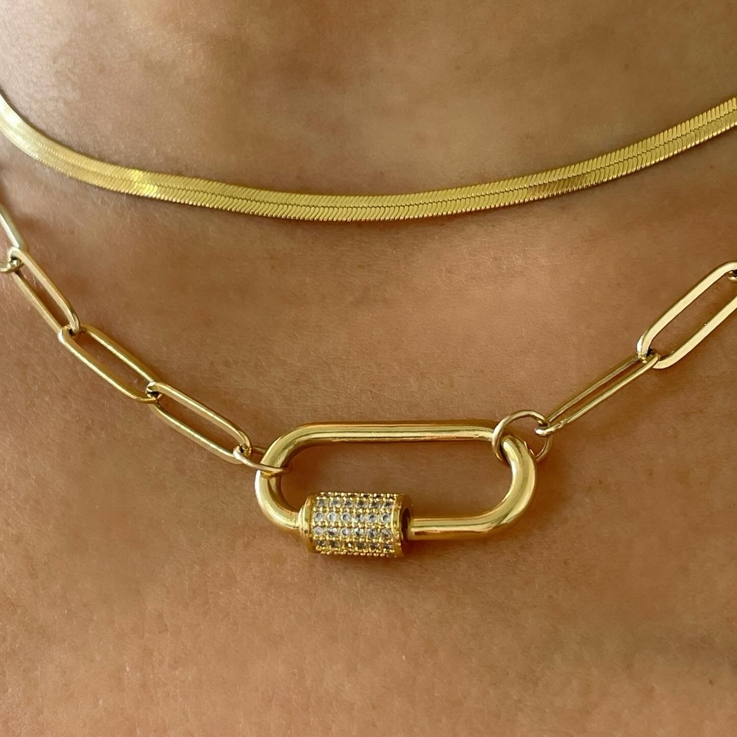 Carabiner Paper Clip Necklace