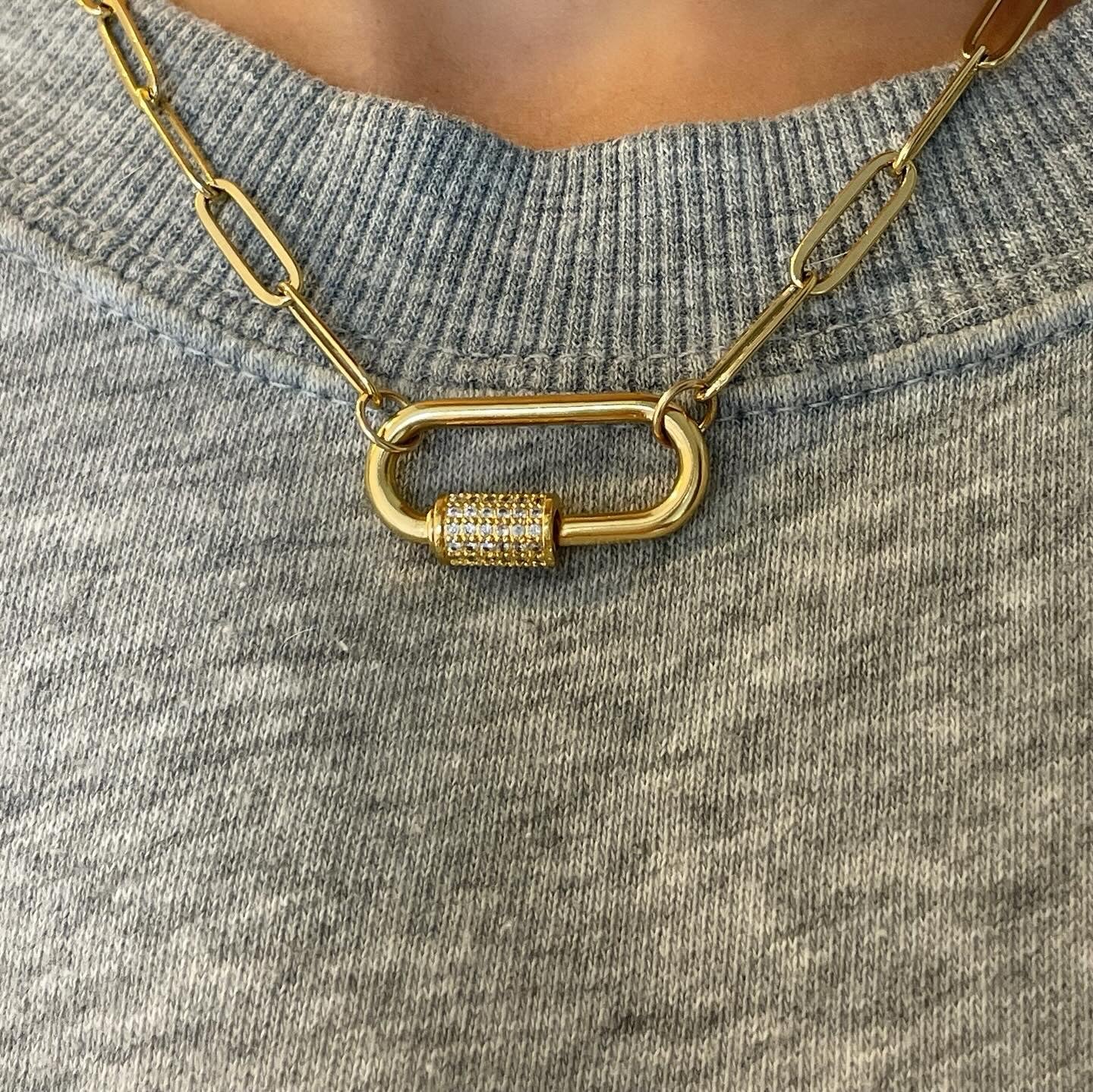 Carabiner Paper Clip Necklace