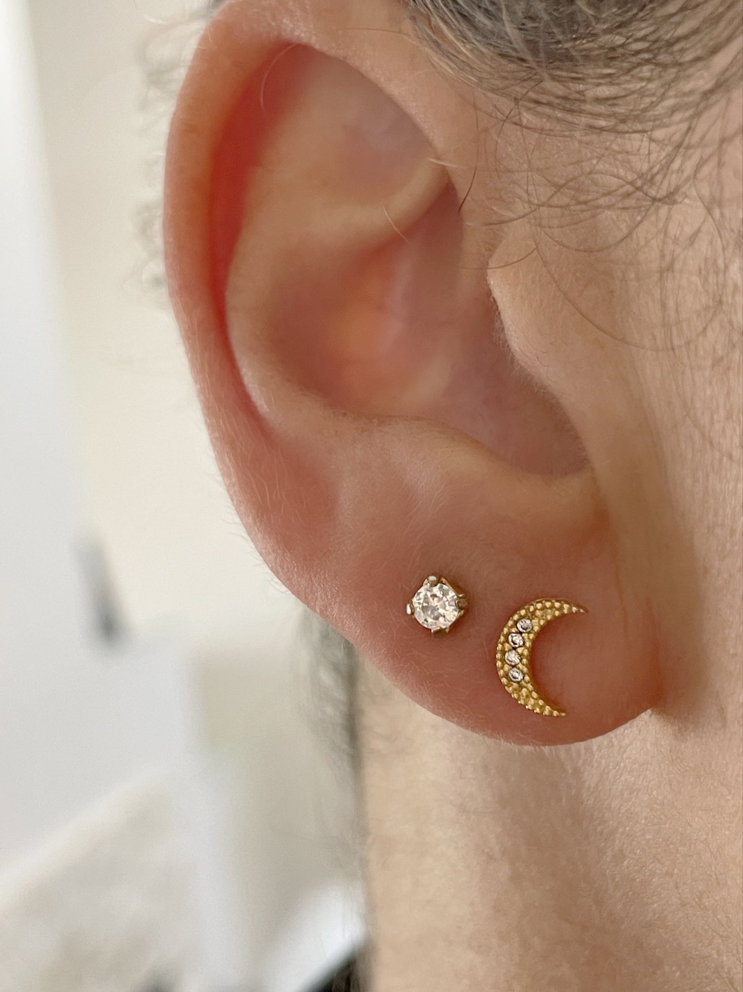 Sparkle Moon Studs