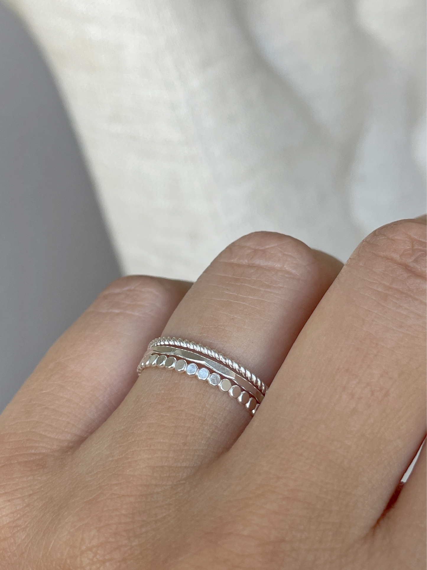 Hammered Ring Silver