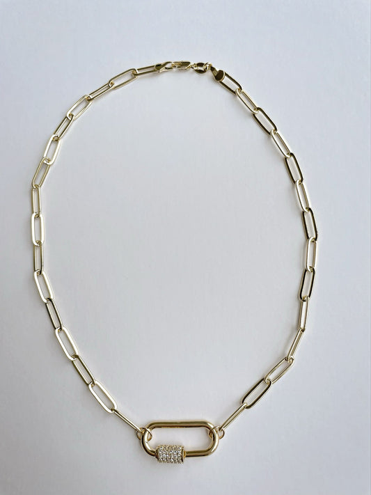 Carabiner Paper Clip Necklace